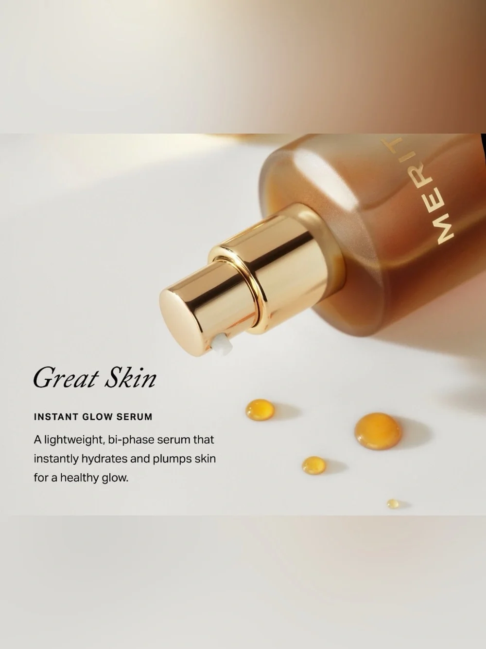 Merit Great Skin Instant Glow Serum BNIB 1.7 fl oz/50 ml